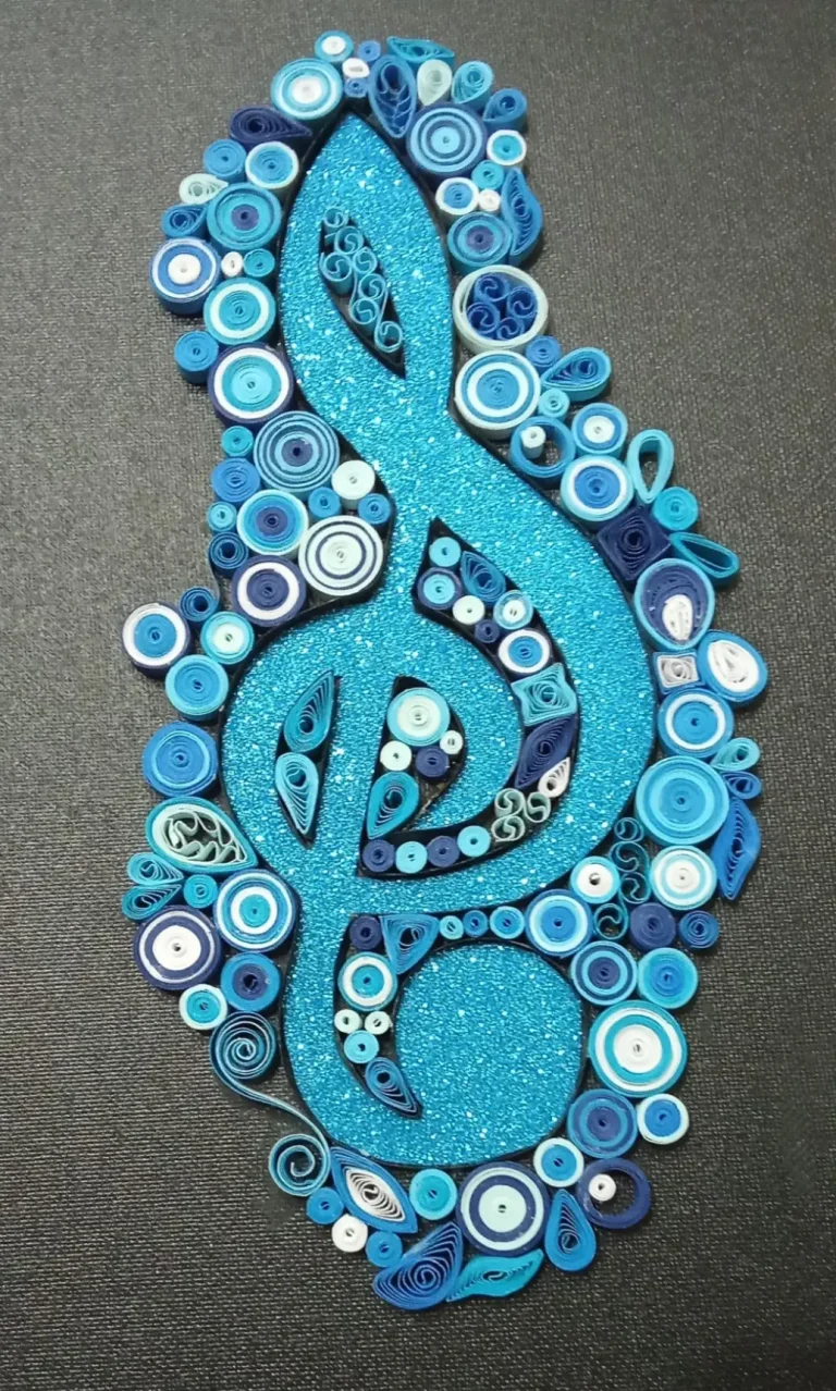 cuadro clave de sol azul quilling artalyas