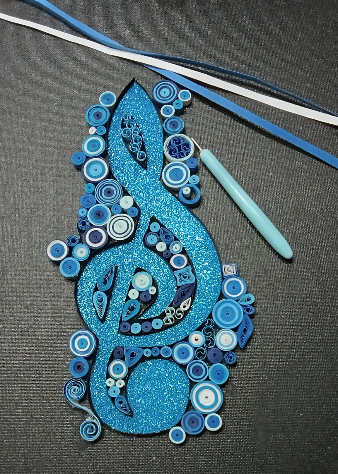 cuadro clave de sol quilling artalyas