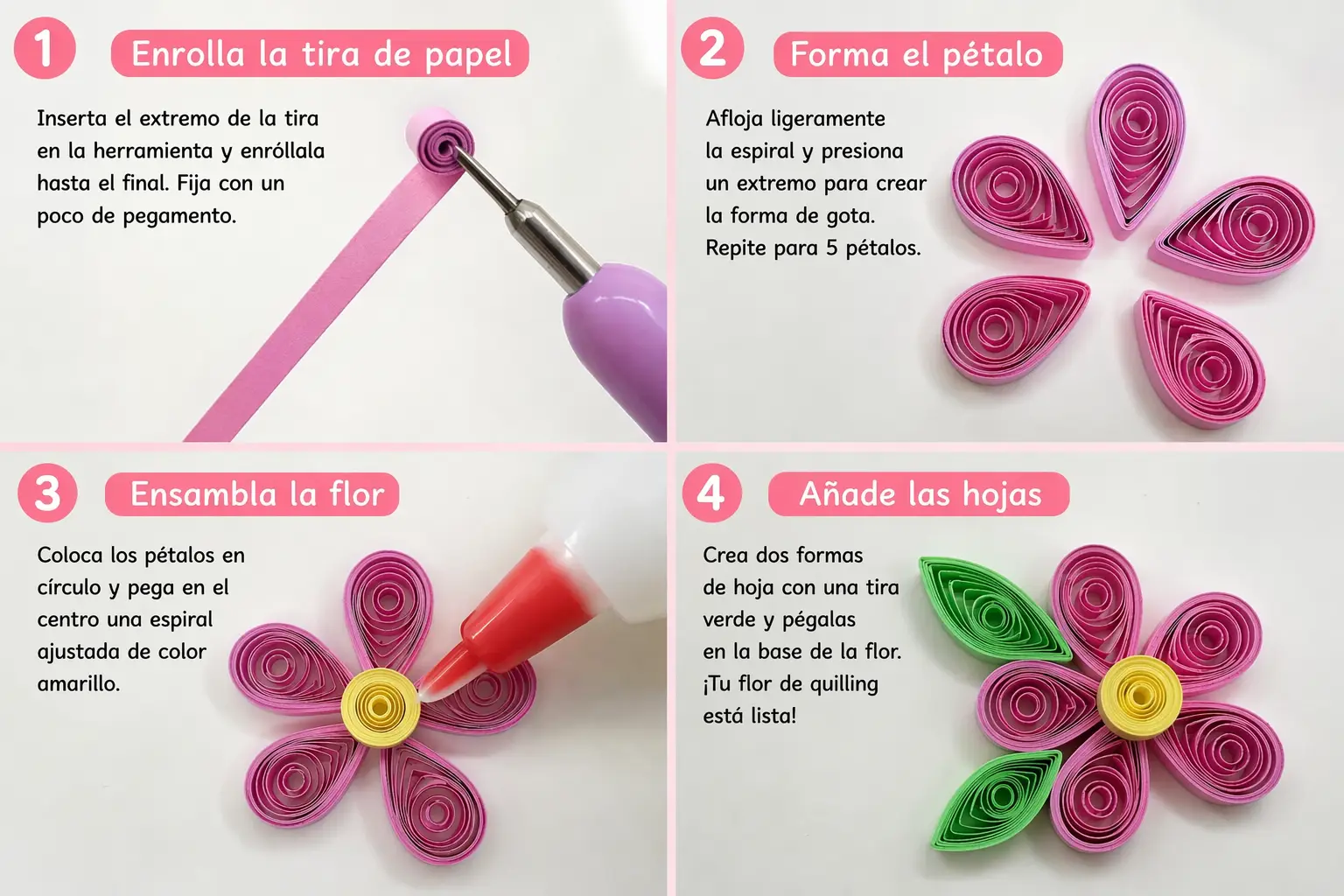 tutorial flor simple quilling artalyas