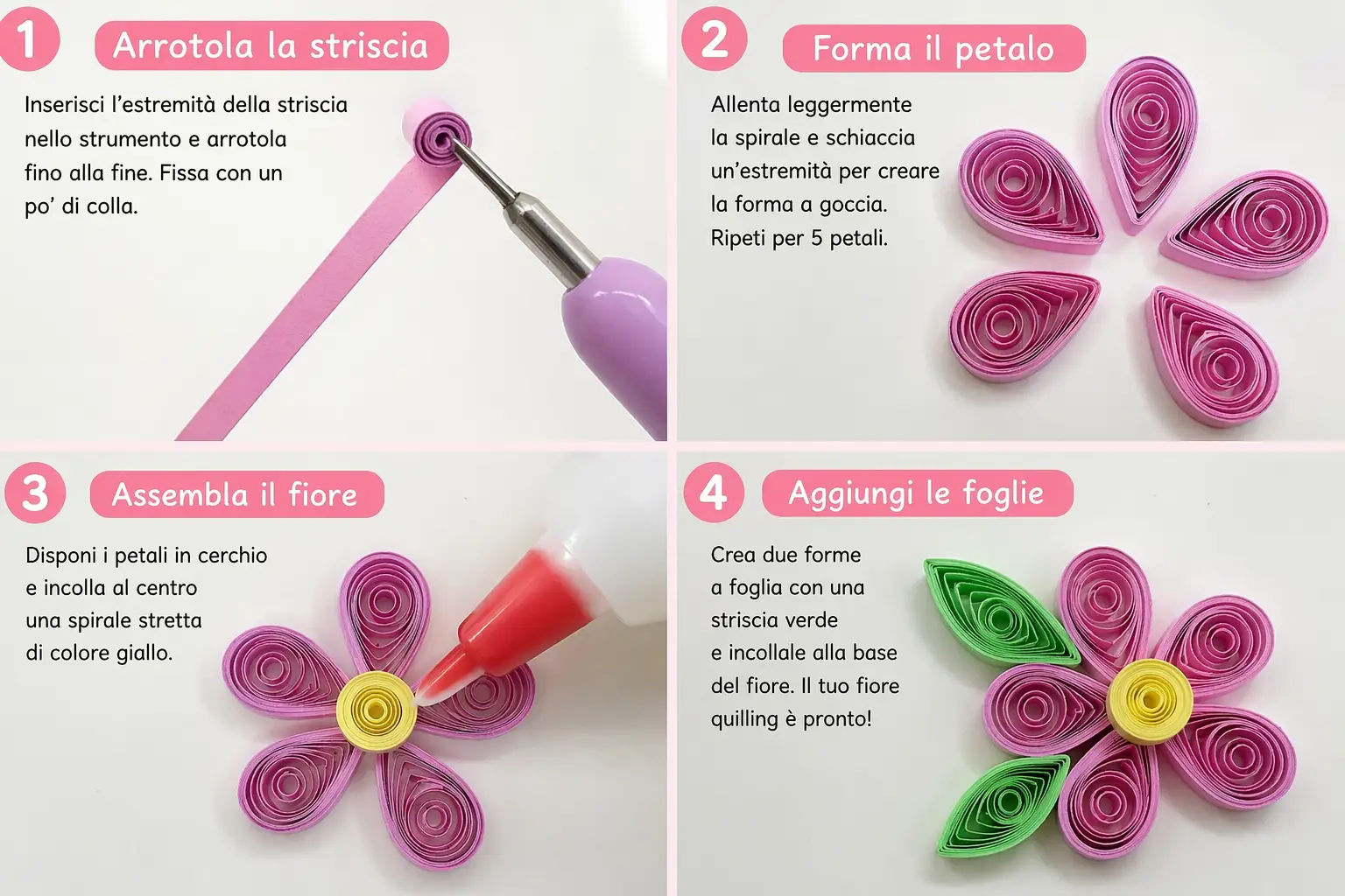 tutorial fiore semplice quilling artalyas